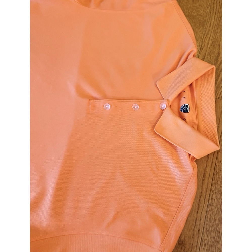 Nike Golf Polo Men's L Orange White Logo Swoosh Performance Active Stretch
